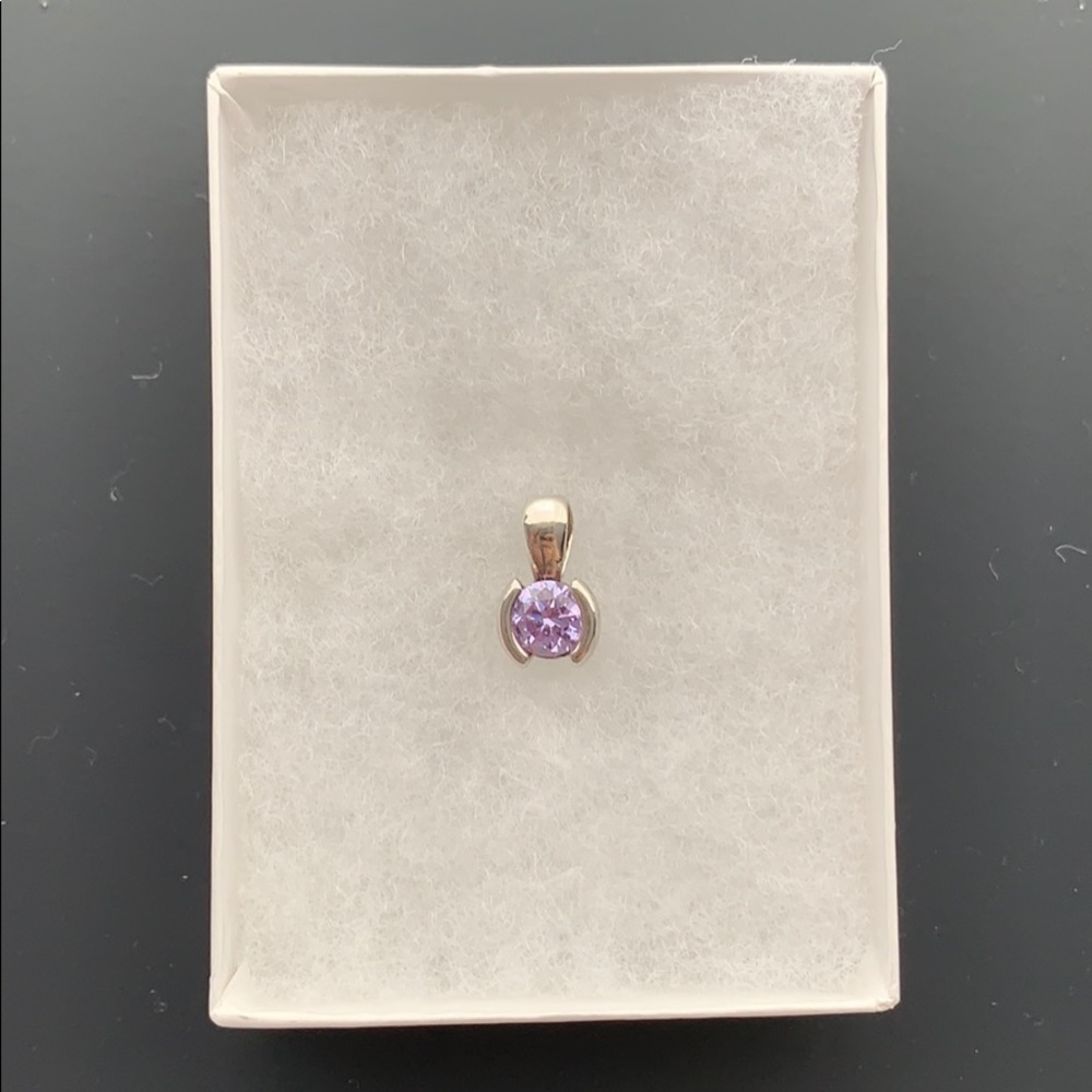 Sterling Silver Amethyst Stone Pendant Charm